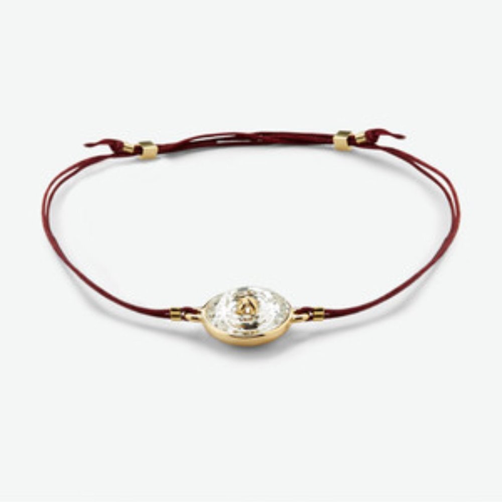 Ted Baker Black Cord Crystal Button Bracelet